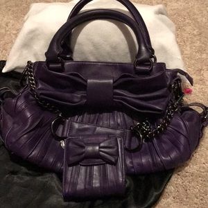 Betsey Johnson leather bag with match wallet